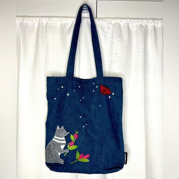 Starbucks Handbags - Starbucks Denim Cat Tote from S. Korea